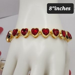 Heart bracelet beautiful heart red colors stainless steel